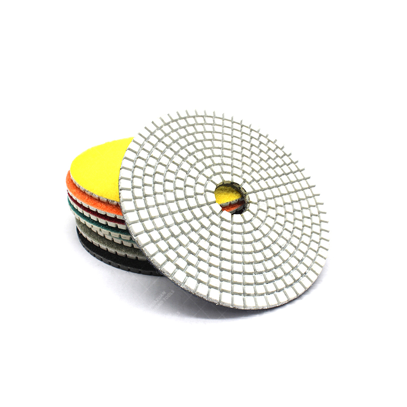 Tampons diamantés flexibles à motif de grille pour le polissage du granit, du marbre et du quartzite